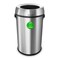 Alpine Industries Round Indoor Metal Can, Stainless Steel Brushed, Stainless Steel/Plastic ALP470-65L-CO - alternate 1